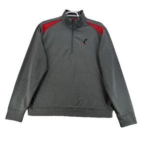Cincinnati Bearcats Campus Drive Gray 1/4 Zip‎ Pullover Men's Size XL